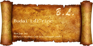Budai Lőrinc névjegykártya
